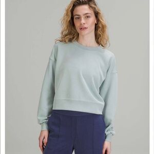 Lululemon Perfectly Oversized Cropped Crew *Softstreme Silver Blue Size 10